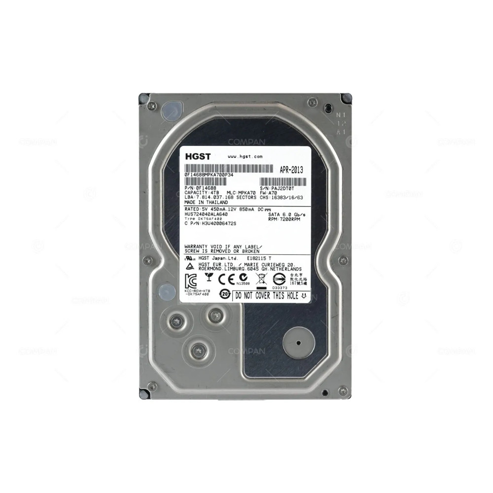 HUS724040ALA640 HITACHI HDD 4TB 7.2K SATA 6G 3.5" LFF